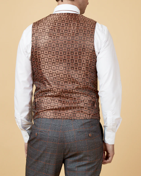 Marc Darcy- Jenson Grey Check Waistcoat