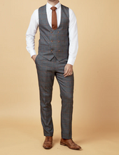 Marc Darcy- Jenson Grey Check Waistcoat