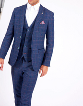 Marc Darcy- Harry Indigo Check Tweed Blazer