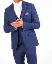 Marc Darcy- Harry Indigo Check Tweed Blazer