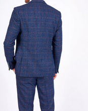 Marc Darcy- Harry Indigo Check Tweed Blazer