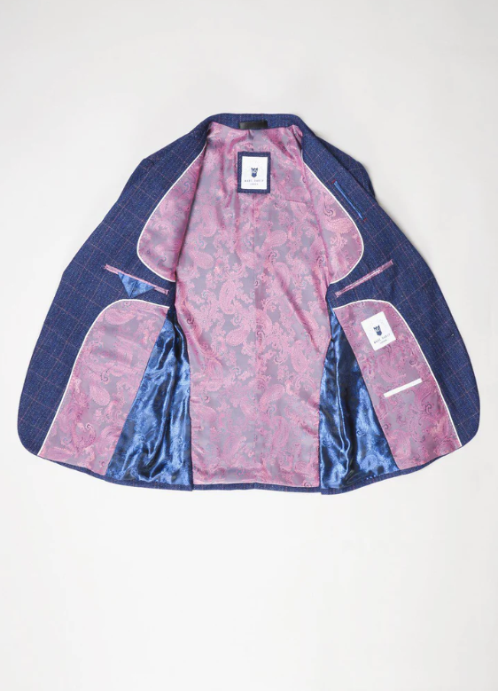 Marc Darcy- Harry Indigo Check Tweed Blazer
