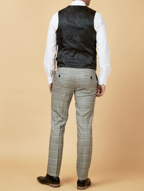 Marc Darcy- Ross Grey Check Waistcoat