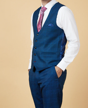 Marc Darcy- Jerry Blue Check Waistcoat