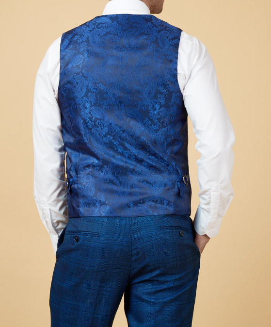 Marc Darcy- Jerry Blue Check Waistcoat