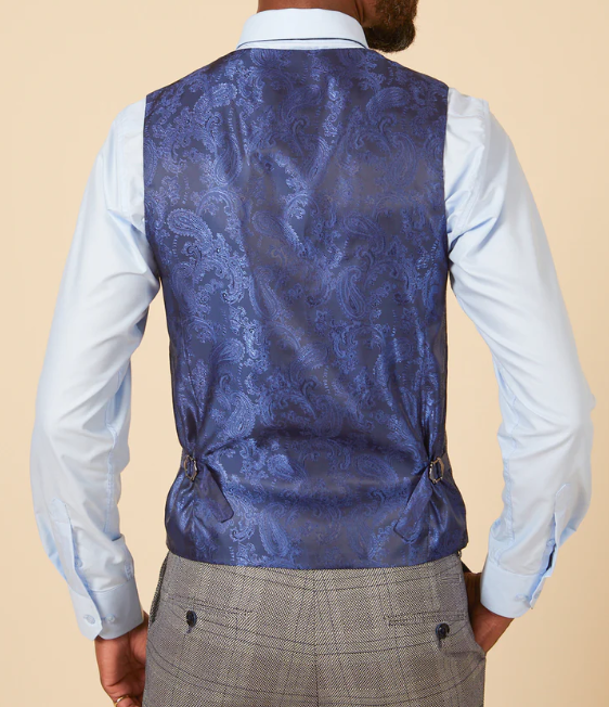 Marc Darcy- Jerry Grey Check Waistcoat