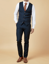 Marc Darcy- Max Navy Waistcoat With Contrast Buttons