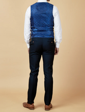 Marc Darcy- Max Navy Waistcoat With Contrast Buttons