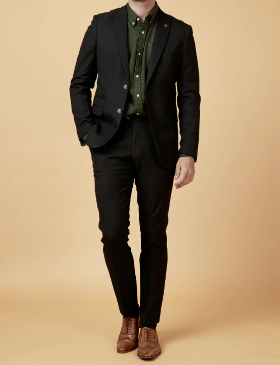 Marc Darcy- Max Black Blazer With Contrast Buttons