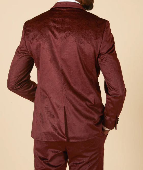 Marc Darcy- Simon Velvet Wine Jacquard Blazer