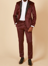 Marc Darcy- Simon Velvet Wine Jacquard Blazer