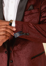 Marc Darcy- Simon Velvet Wine Jacquard Blazer