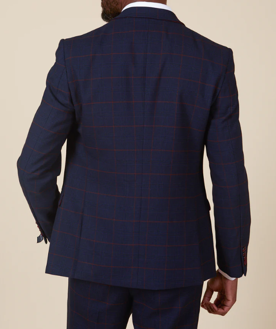 Marc Darcy- Edinson Navy/Wine Check Blazer