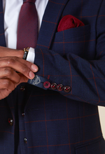 Marc Darcy- Edinson Navy/Wine Check Blazer