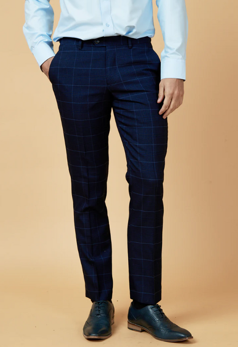 Marc Darcy- Edinson Navy/Sky Check Trouser