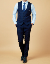 Marc Darcy- Edinson Navy/Sky Check Waistcoat