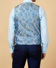 Marc Darcy- Edinson Navy/Sky Check Waistcoat