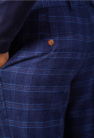 Marc Darcy- Chigwell Blue Tweed Check Trouser