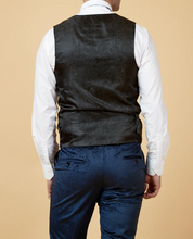 Marc Darcy- Simon Navy Velvet Jacquard Waistcoat