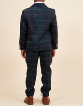 Marc Darcy- Children's Eton Navy Tweed Check Three Piece Suit