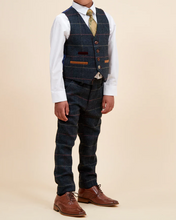 Marc Darcy- Children's Eton Navy Tweed Check Three Piece Suit