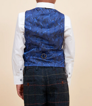Marc Darcy- Children's Eton Navy Tweed Check Three Piece Suit