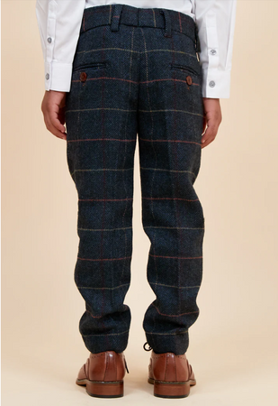 Marc Darcy- Children's Eton Navy Tweed Check Three Piece Suit
