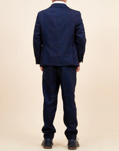 Marc Darcy- Children's Edinson Navy/Wine Check Three Piece Suit