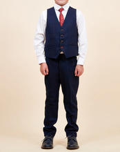 Marc Darcy- Children's Edinson Navy/Wine Check Three Piece Suit