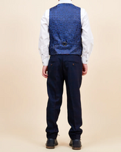 Marc Darcy- Children's Edinson Navy/Wine Check Three Piece Suit