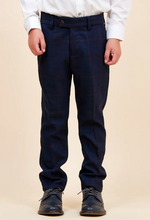 Marc Darcy- Children's Edinson Navy/Wine Check Three Piece Suit