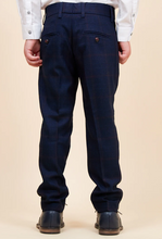 Marc Darcy- Children's Edinson Navy/Wine Check Three Piece Suit