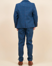 Marc Darcy- Children's Dion Blue Tweed Check Three Piece Suit