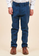 Marc Darcy- Children's Dion Blue Tweed Check Three Piece Suit