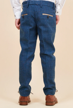 Marc Darcy- Children's Dion Blue Tweed Check Three Piece Suit