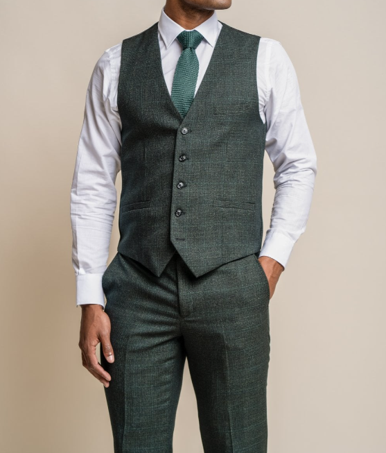 House of Cavani- Caridi Olive Waistcoat