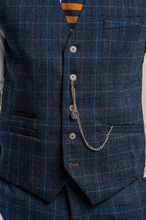 House of Cavani- Cody Blue Check Waistcoat