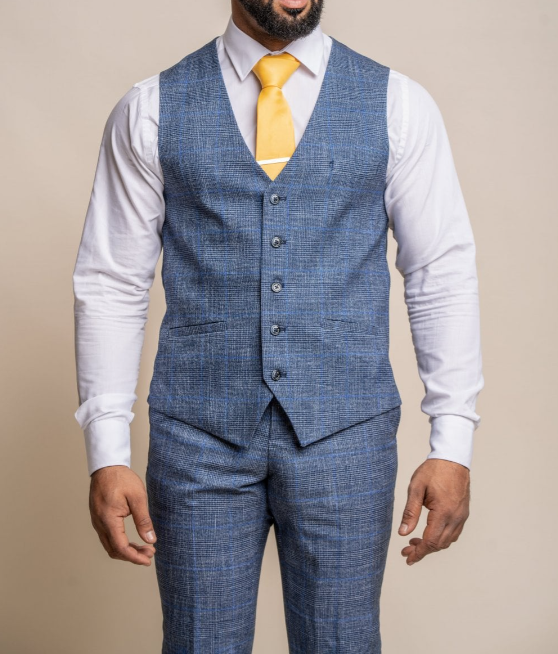 House of Cavani- Phantom Blue Waistcoat