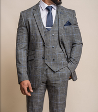 House of Cavani- Power Grey Tweed Check Blazer