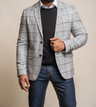 House of Cavani- Ghost Grey/Black Tweed Check Blazer