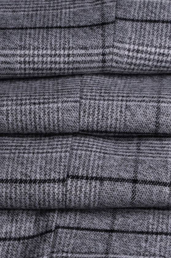 House of Cavani- Ghost Grey/Black Tweed Check Blazer