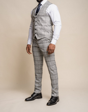 House of Cavani- Ghost Grey/Black Tweed Check Waistcoat