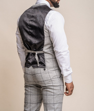 House of Cavani- Ghost Grey/Black Tweed Check Waistcoat