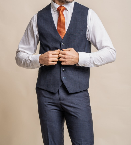 House of Cavani- Seeba Navy Waistcoat