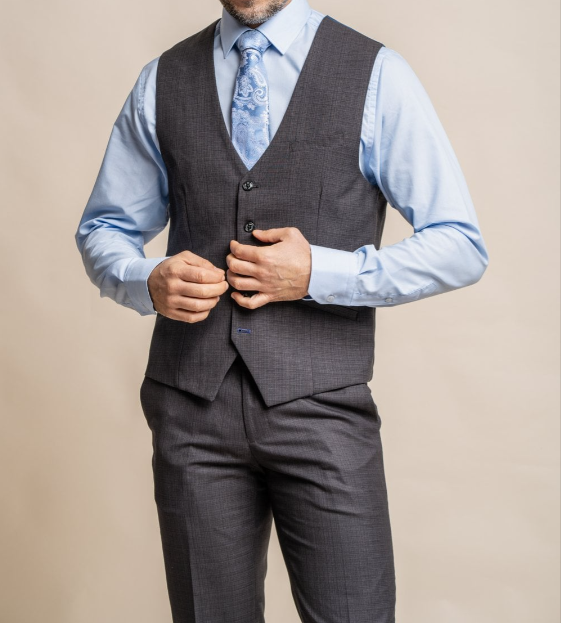 House of Cavani- Seeba Graphite Waistcoat