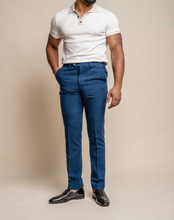 House of Cavani- Orson Blue Tweed Slim Fit Trouser