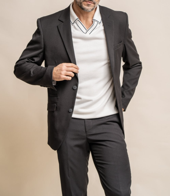 House of Cavani- Marco Black Slim Fit Blazer
