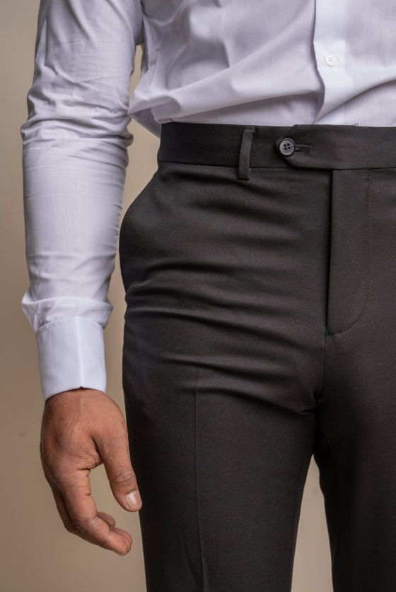 House of Cavani- Black Tuxedo Trouser