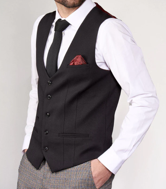 Marc Darcy- Kelly Black Single Breasted Waistcoat