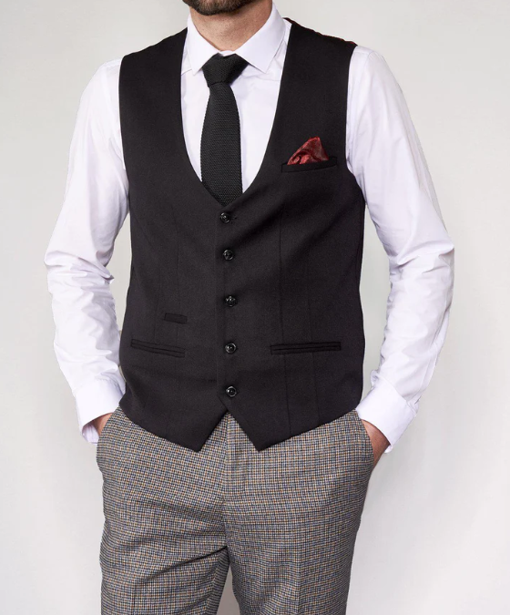 Marc Darcy- Kelly Black Single Breasted Waistcoat